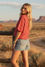 Load image into Gallery viewer, Striped Knit Short Sleeve Top