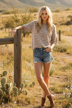 Load image into Gallery viewer, Striped Knit Short Sleeve Top