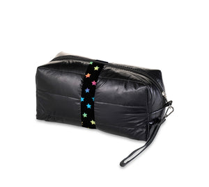 Black/stars puffer bag