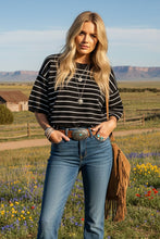 Load image into Gallery viewer, Striped Knit Short Sleeve Top
