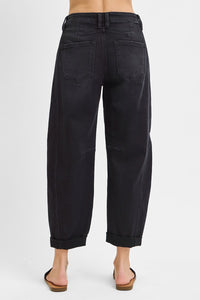 Black barrel jeans