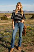 Load image into Gallery viewer, Striped Knit Short Sleeve Top
