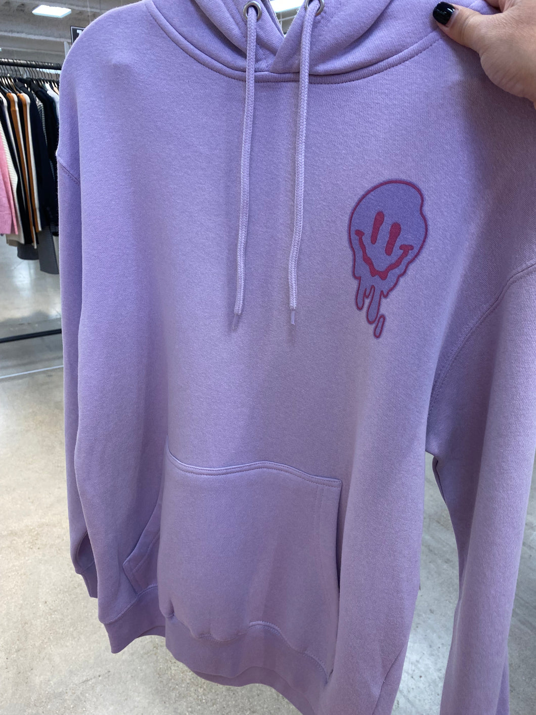 Purple hoodie smile face