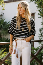 Load image into Gallery viewer, Striped Knit Short Sleeve Top
