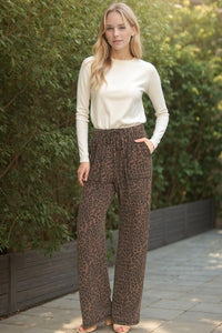 Brown leopard pants