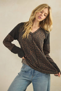 Brown leopard top