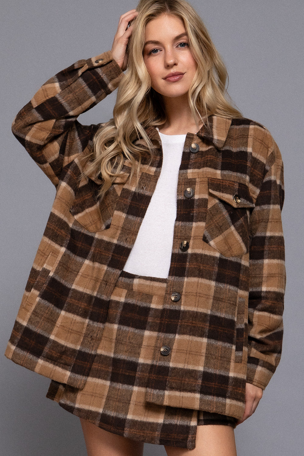 Brown Fleece flannel