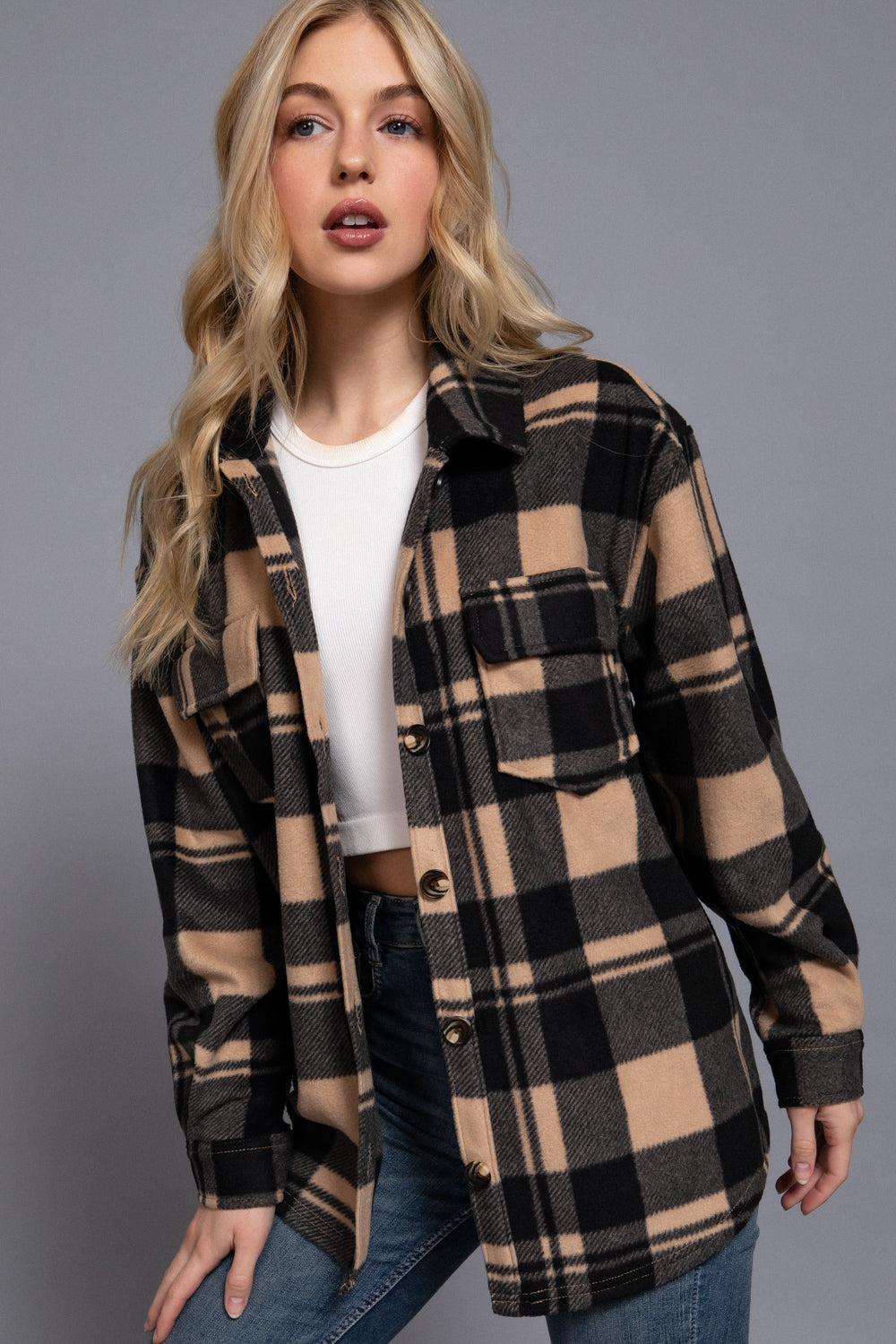 Tan/Black flannel