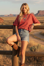 Load image into Gallery viewer, Striped Knit Short Sleeve Top
