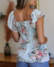 Load image into Gallery viewer, Mint floral top
